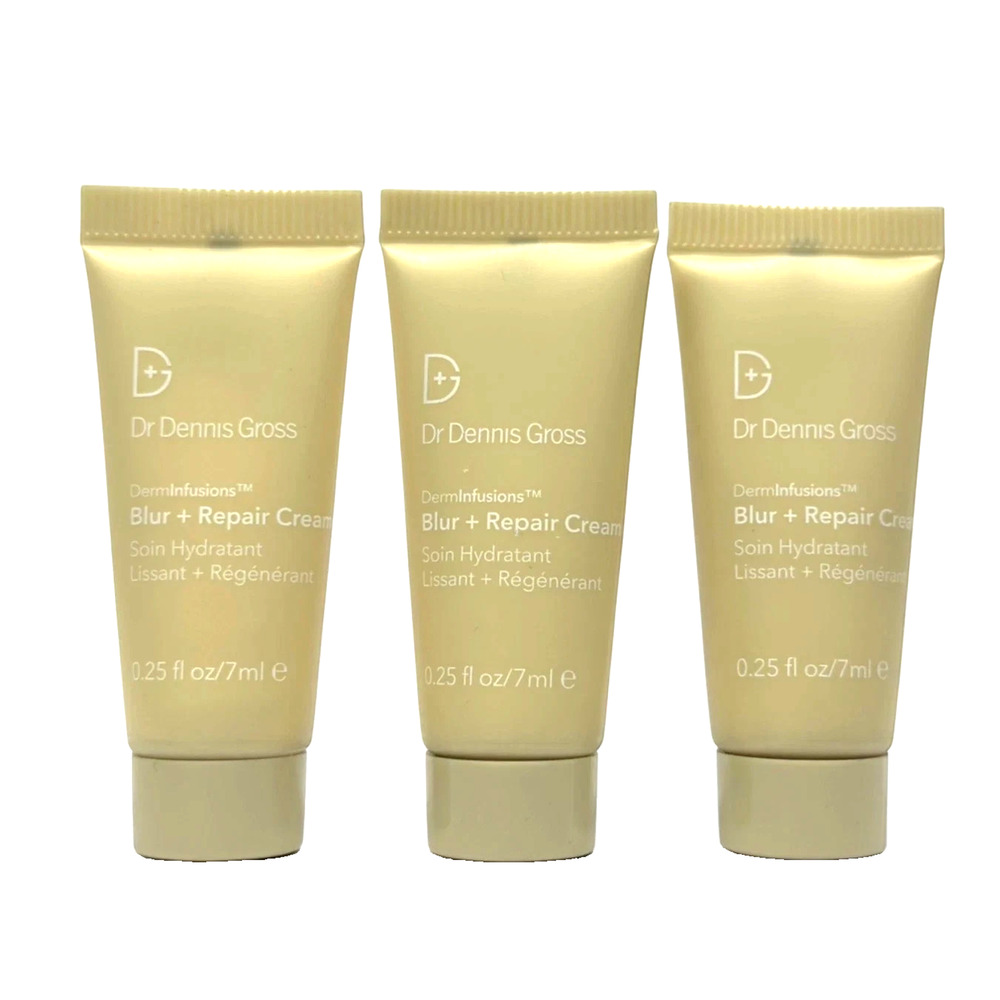 3x Dr Dennis Gross DermInfusions Blur + Repair Cream 7ml Each Travel Size AA